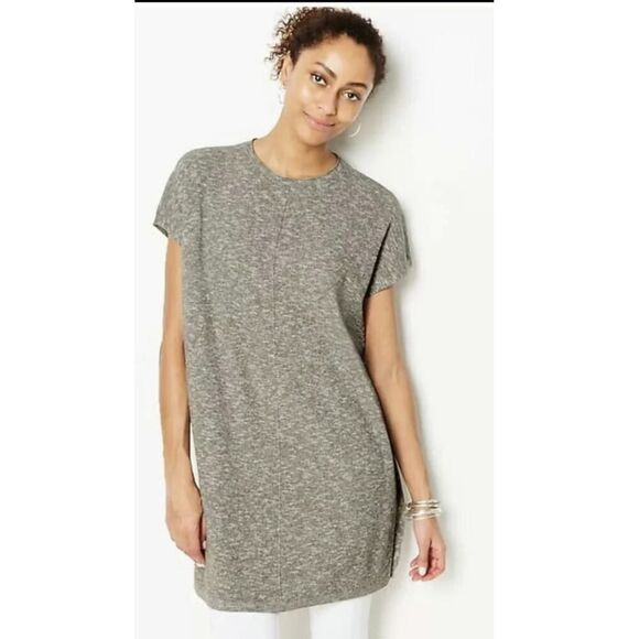 J Jill Pure Jill Easy Sweater Tunic Caper/White Knit Fall Essentials Size M - Picture 1 of 10